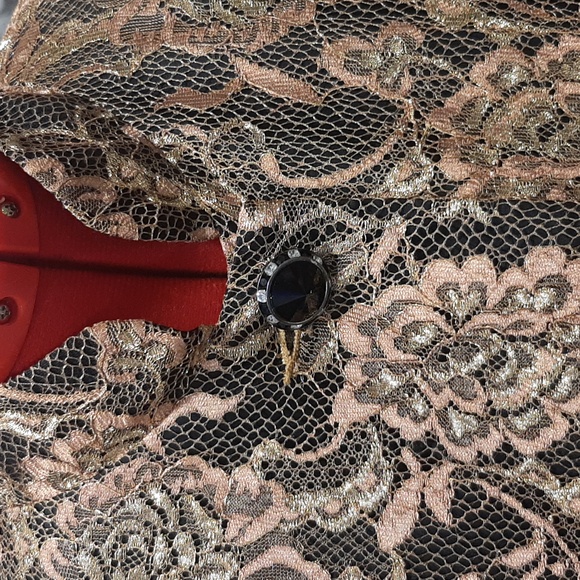 Lace gold coat Fits Size Small - Picture 2 of 12